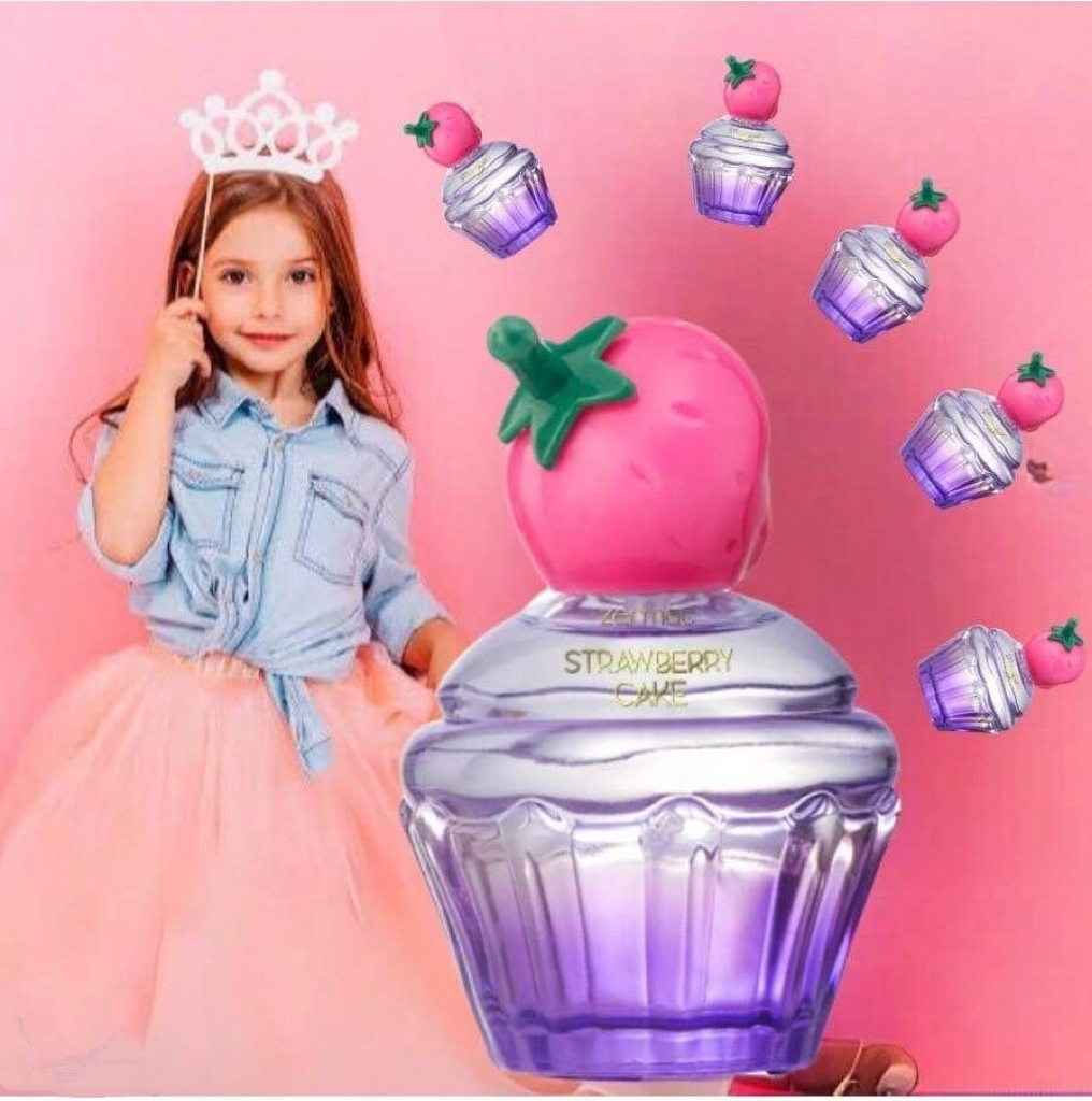 STRAWBERRY CAKE PERFUME PARA NIÑAS Y ADOLESCENTES AROMA DURADERO EXCELENTE PARA ADORNAR SU TOCADOR
