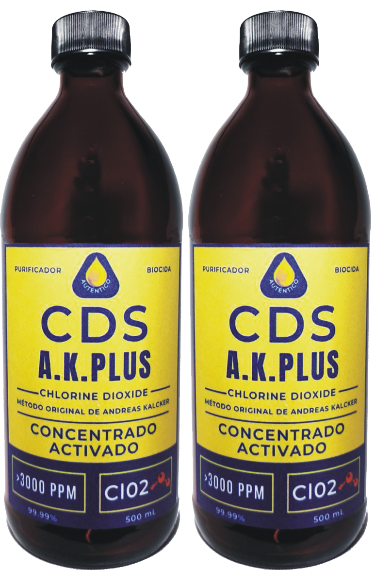 Dioxido de Cloro CDS AK Plus 3000 ppm 2 Litros Botella Cristal Ambar