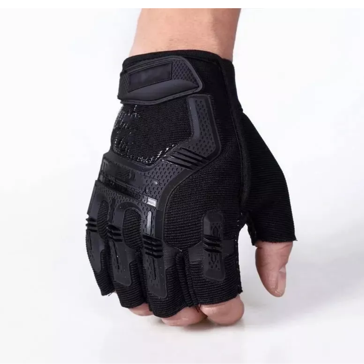 Guantes Para Moto Deportiva/ Motocicleta Tacticos Medio Dedo Negro Unitalla