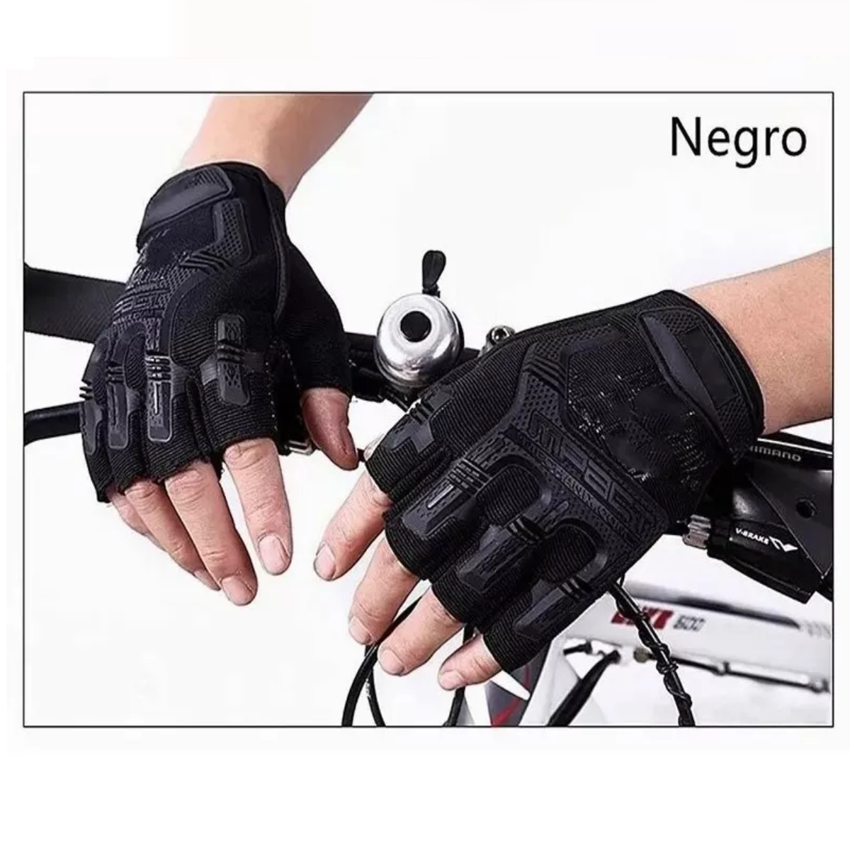 Guantes Para Moto Deportiva/ Motocicleta Tacticos Medio Dedo Negro Unitalla