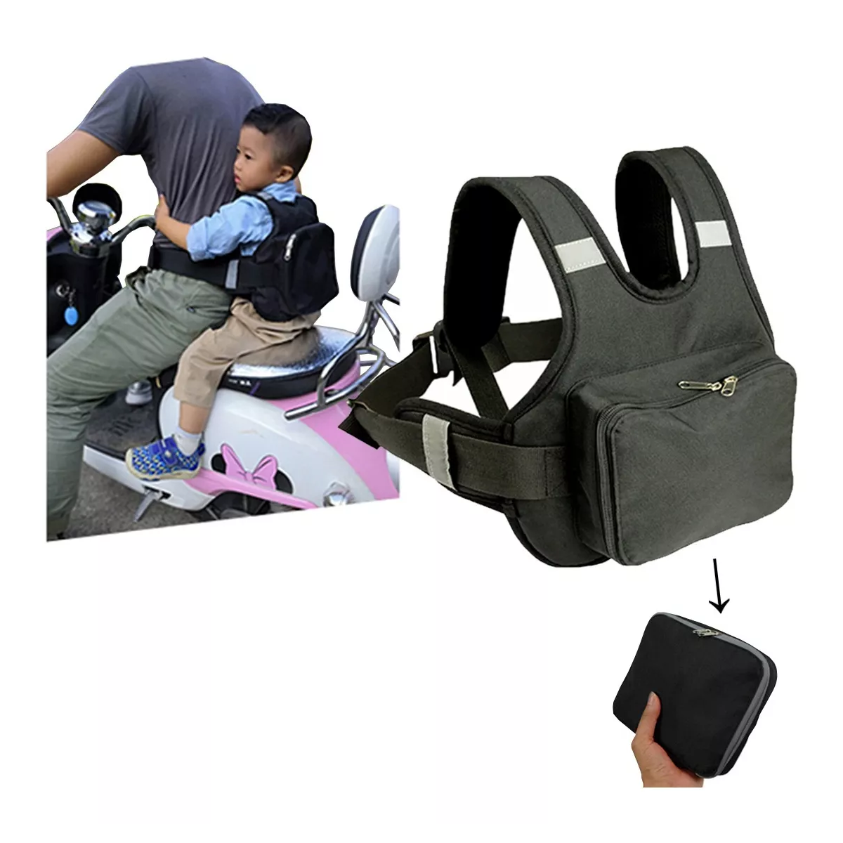 Cinturón De Seguridad Para Niños Para Motocicleta Ajustable