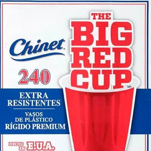 Vasos Rojos de Plástico Extra Resistentes 240 pzas de 532 ml