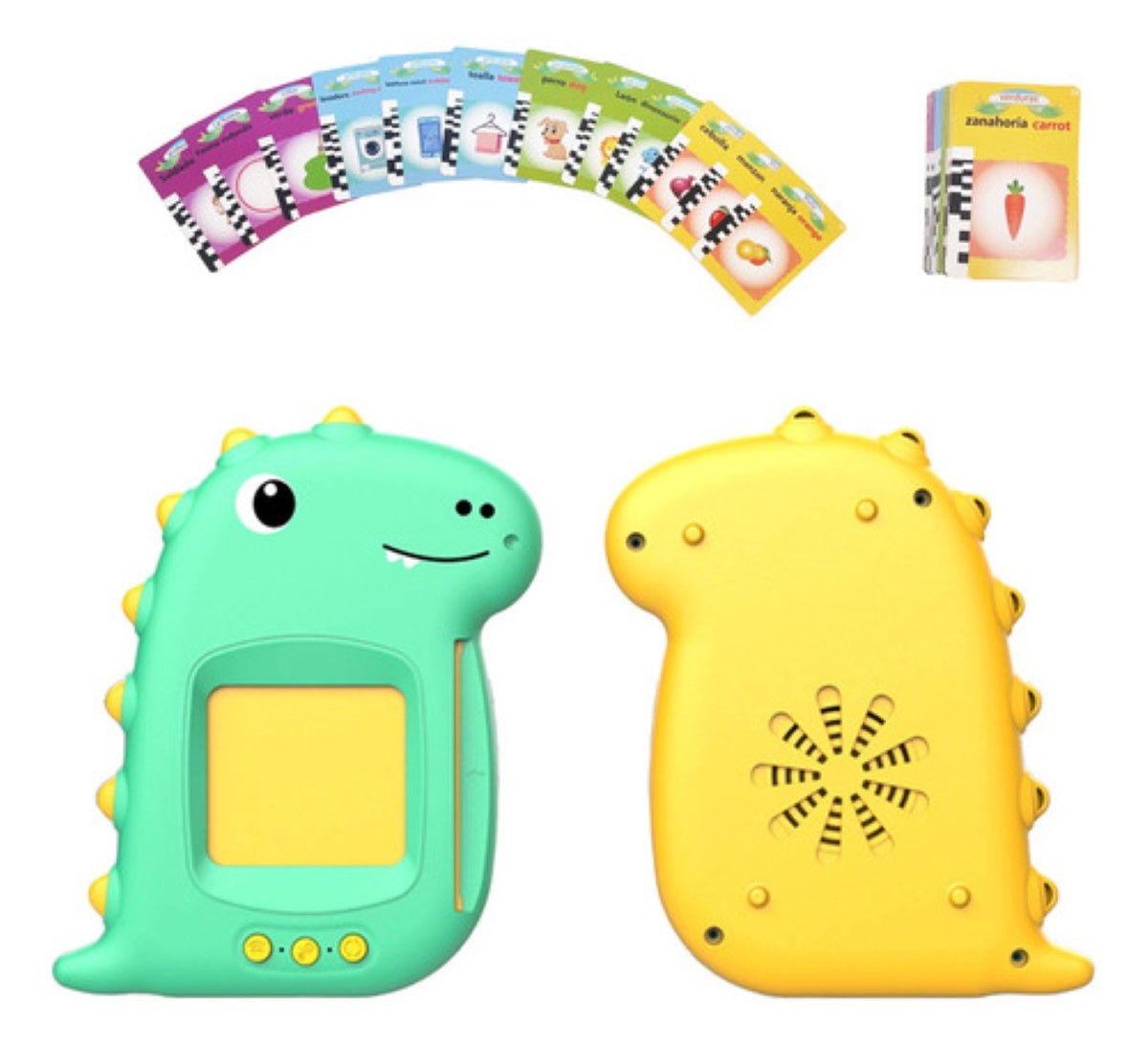 Juguetes Para Niños Computadora Didactica Español/inglés Dinosaurio Verde