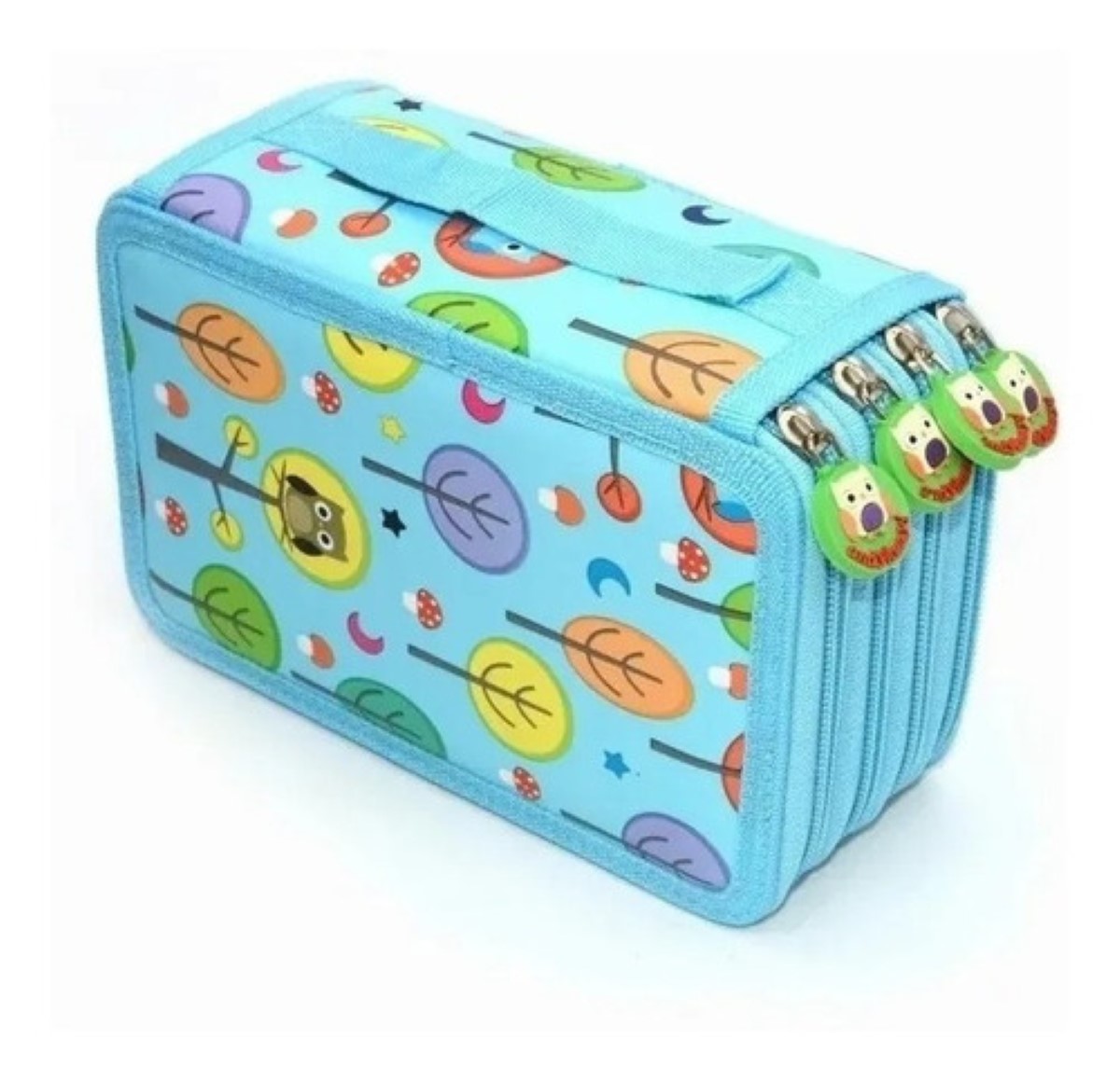 "Bolígrafo Organizador De 72 Agujeros Para Estudiantes, Color Azul con dibujos "