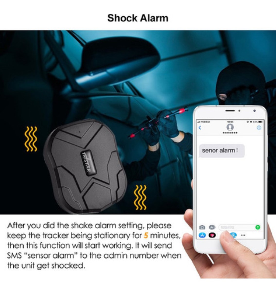 Tkstar Tk905 Gps Tracker Coche 5000mah, Imán Monitor De Voz Negro