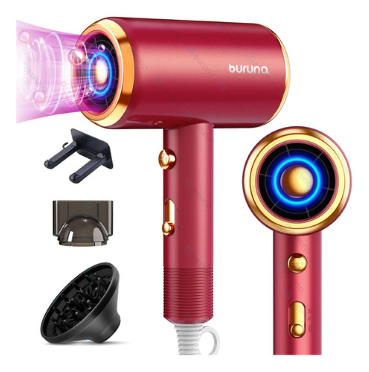 "Secadora Para Cabello Secadora De Cabello Con Difusor 2000w Roja "