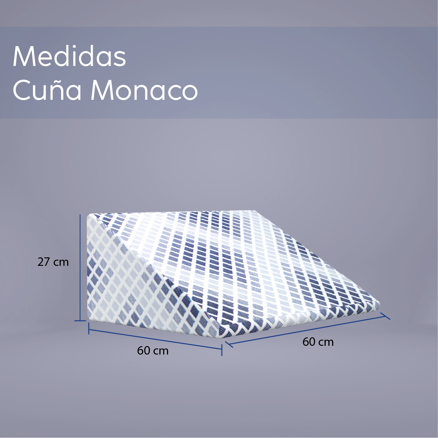 DR JOOHN Almohada de cuña para Cama | Diseño Antillagas | 60 x 60 x 27 cm | Elevación de Pierna, Soporte de Espalda, antirreflujo y antirronquidos (Snow)