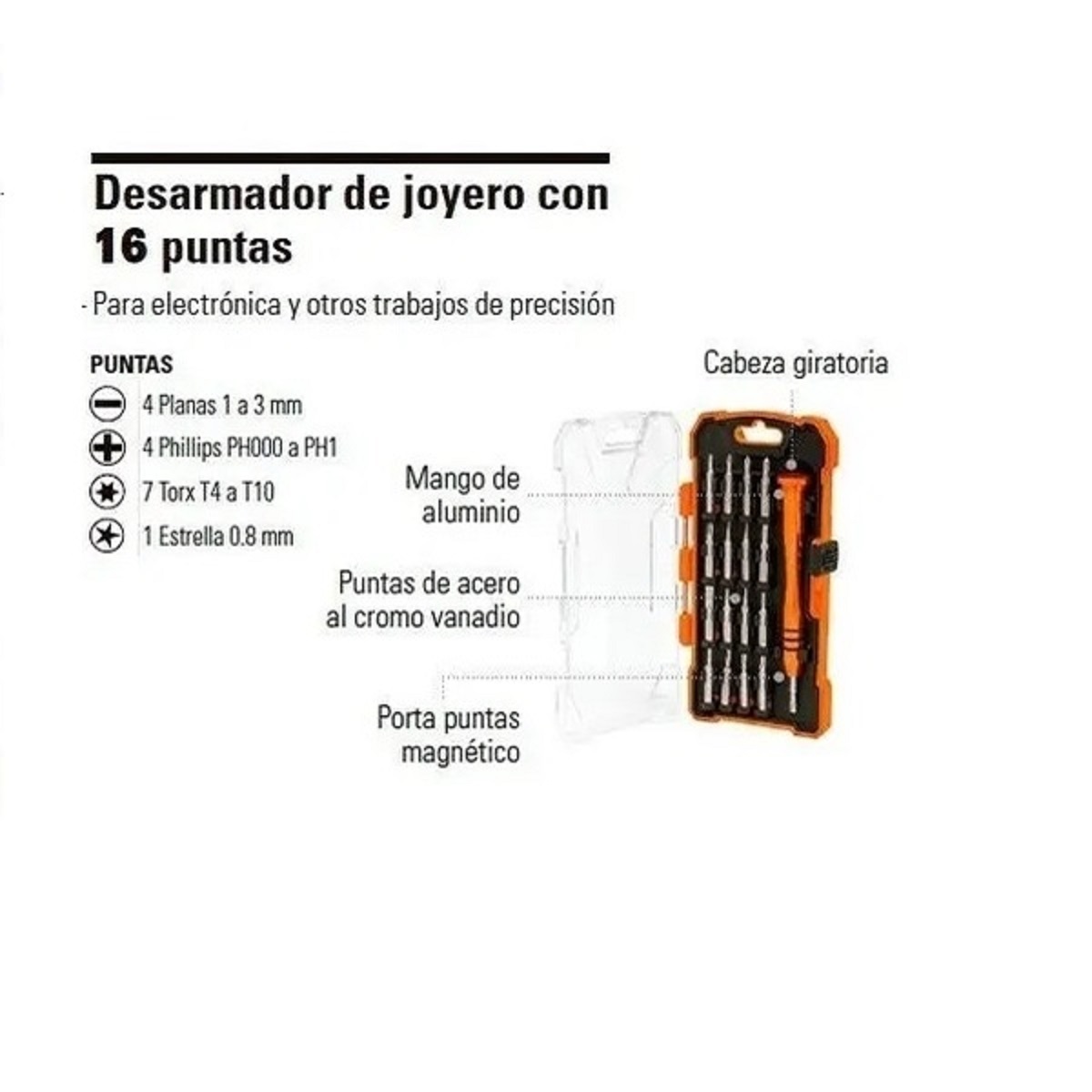 Juego 17 Desarmadores Pequeños Precisión Joyero Truper Joy-17