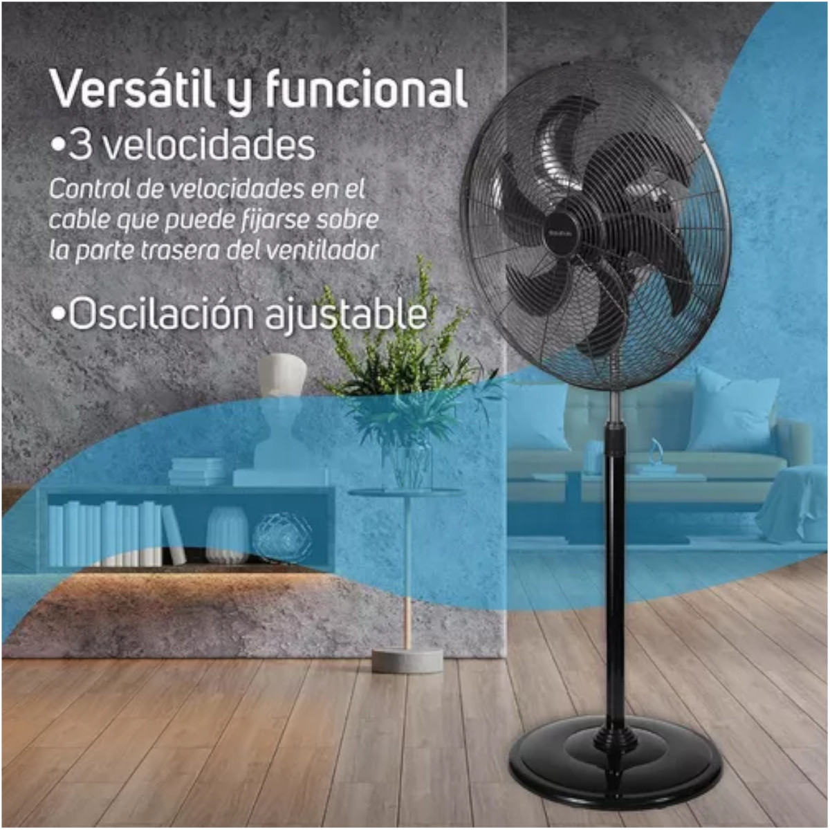 Ventilador de Pedestal TAURUS Air-Force 20" 3 Vel. 145 Watts.