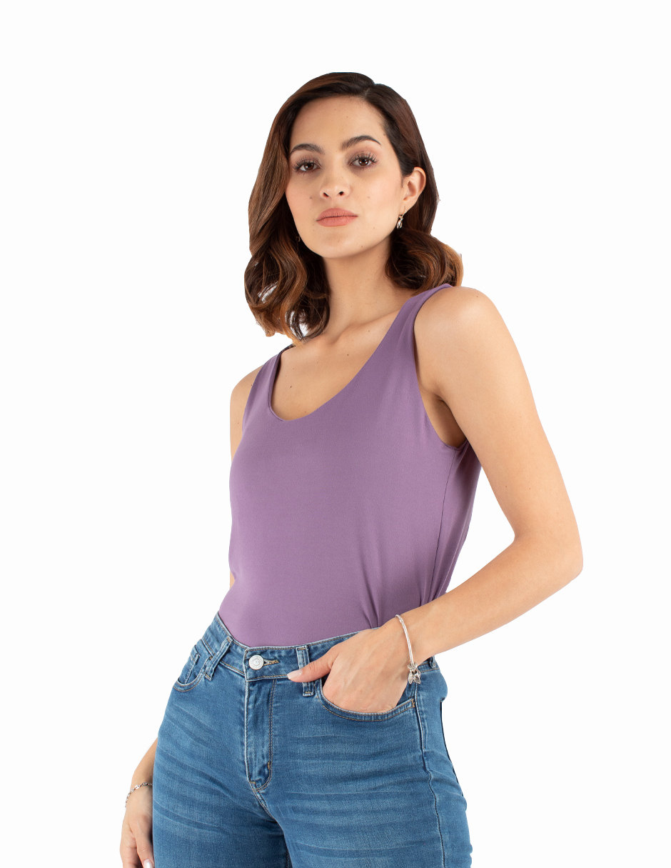 Blusa básica sin manga AMAD para mujer 