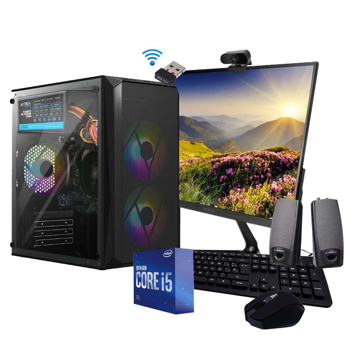 Pc Computadora Armada Core I5 16gb Ram 960Gb SSD Bocinas, Wifi, Cam web, Monitor 21.5" Full HD