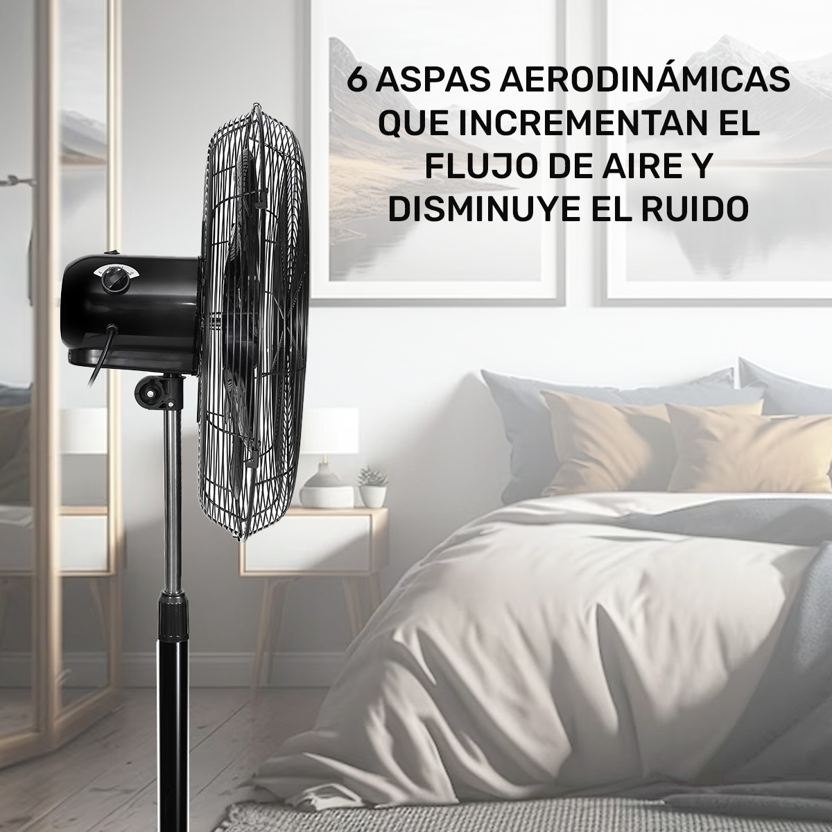 Ventilador de Pedestal TAURUS Air-Force 20" 3 Vel. 145 Watts.
