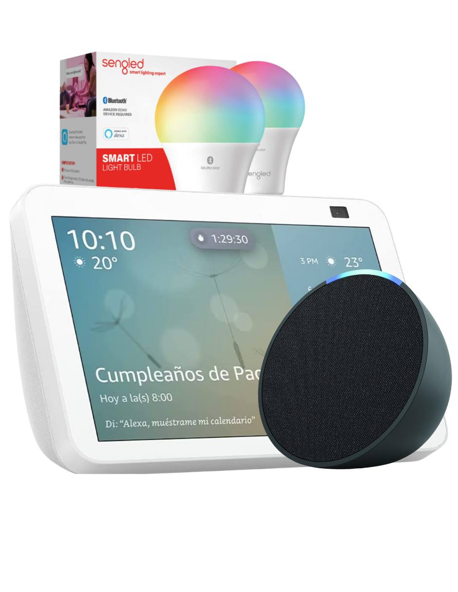 Combo Alexas Echo Pop (Negro) y Echo Show Pulgadas (Blanco