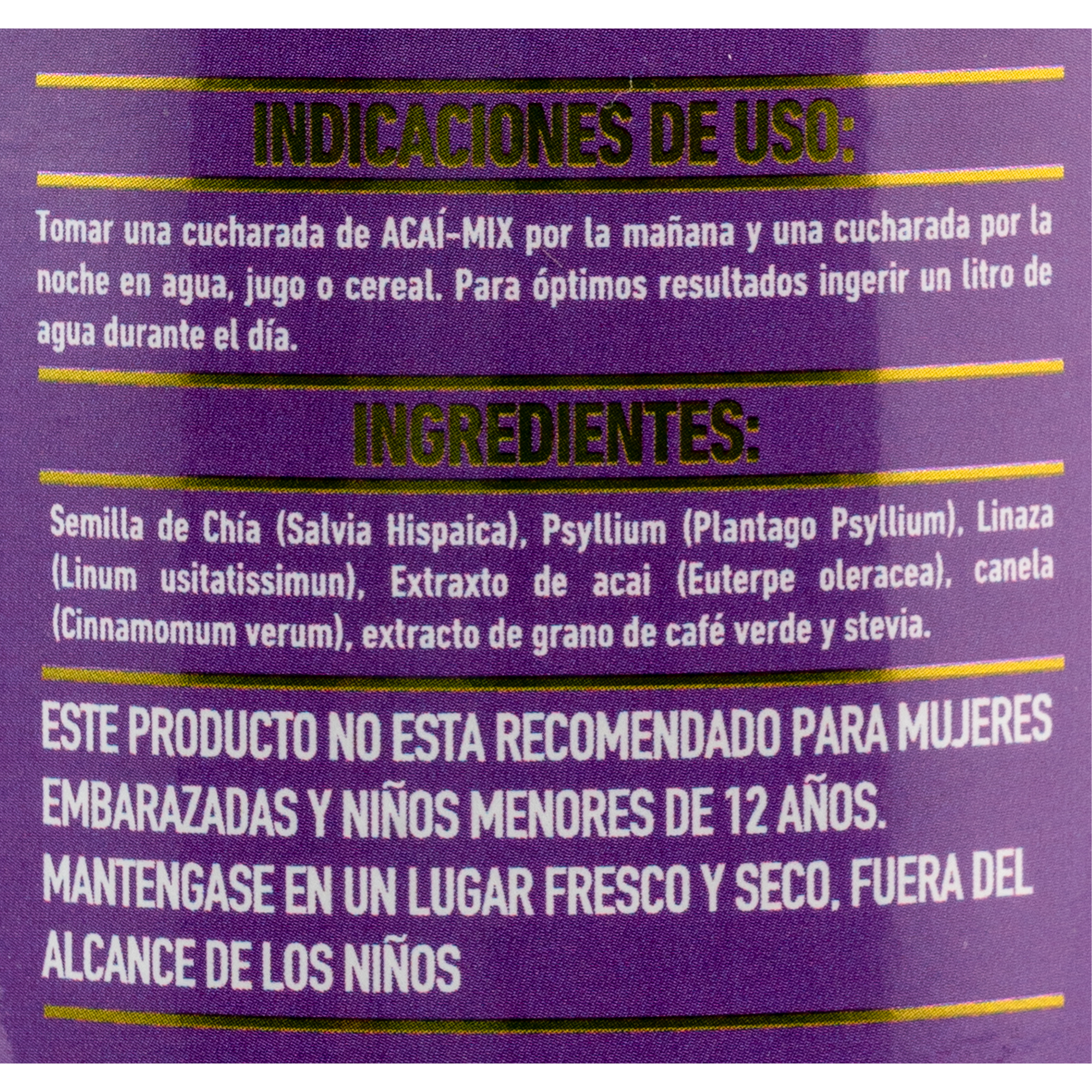 Acaí Linaza Chía Acaí Mix 330 grs PROTGT Vegan Keto 