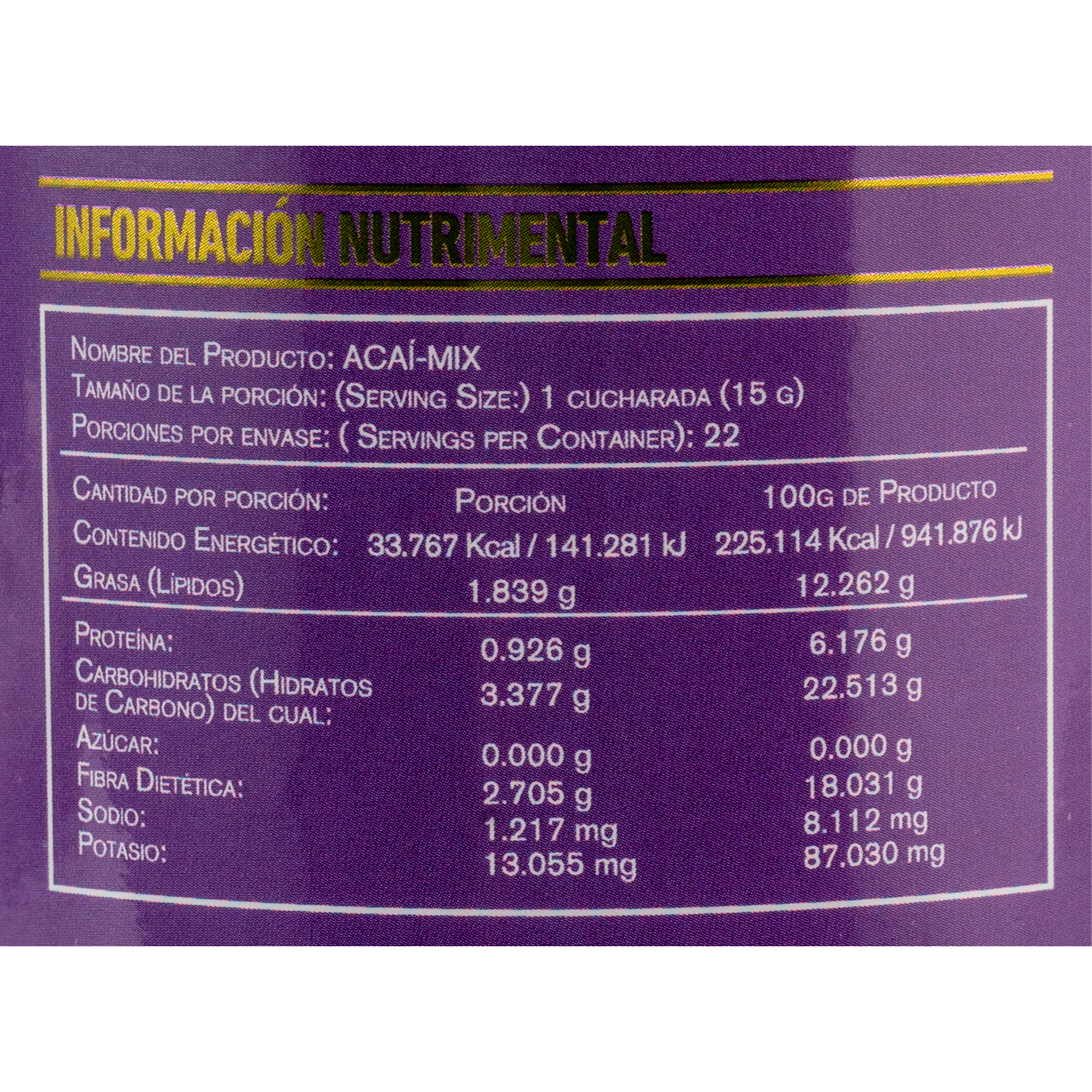 Acaí Linaza Chía Acaí Mix 330 grs PROTGT Vegan Keto 
