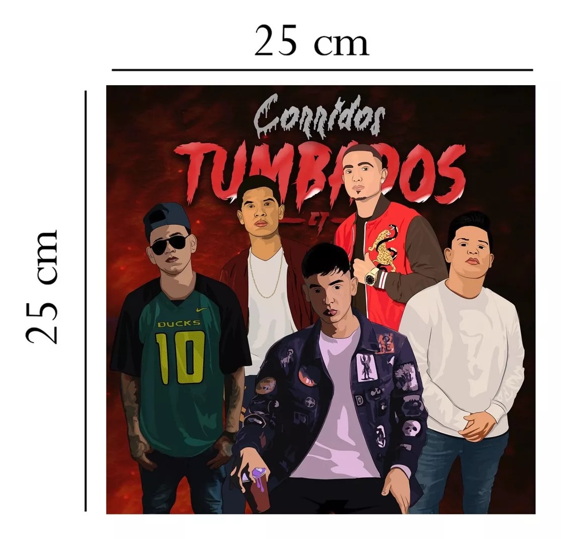 Cuadros Natanael Cano Discografía 7 Pcs Pvc Rígido 25x25cm