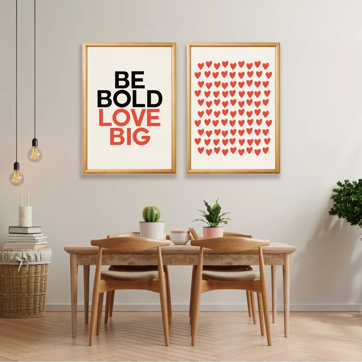 Set 2 Cuadros San Valentin Amor Love Amistad Marco Madera