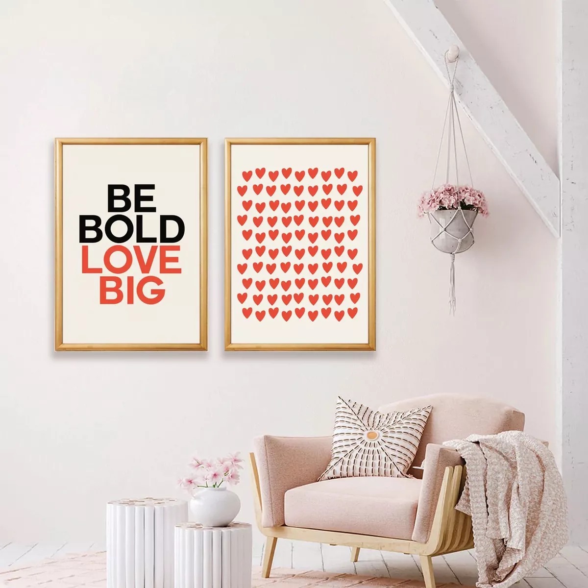 Set 2 Cuadros San Valentin Amor Love Amistad Marco Madera