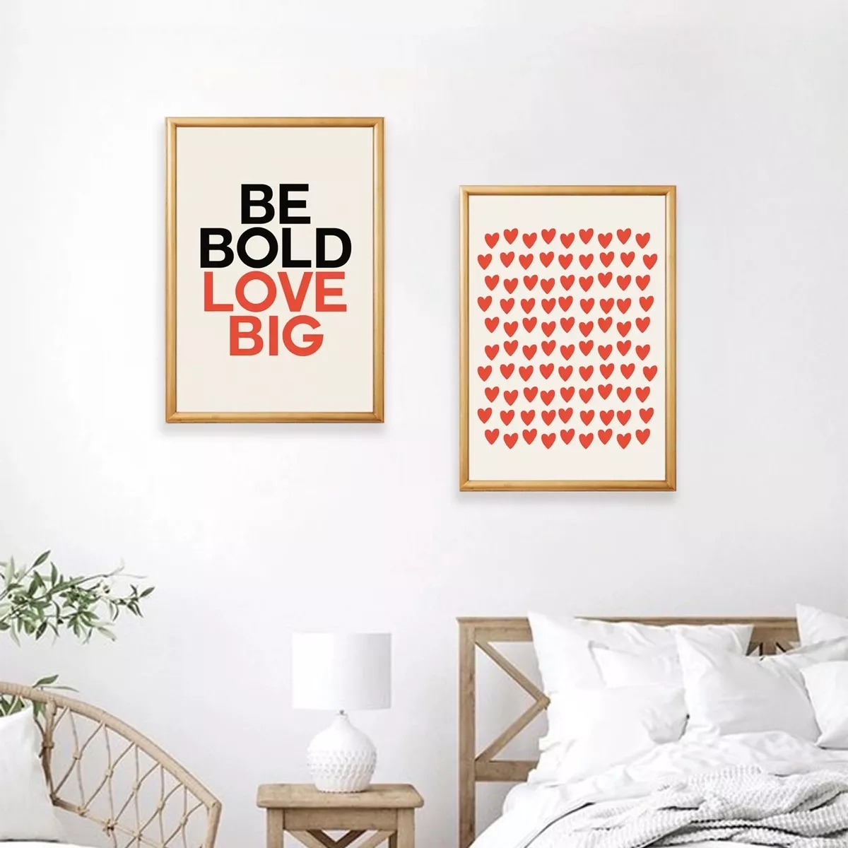 Set 2 Cuadros San Valentin Amor Love Amistad Marco Madera