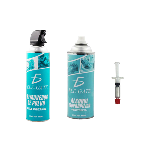 Kit Mantenimiento Pc Aire+ Alcohol Isoprílico+ Pasta Termica