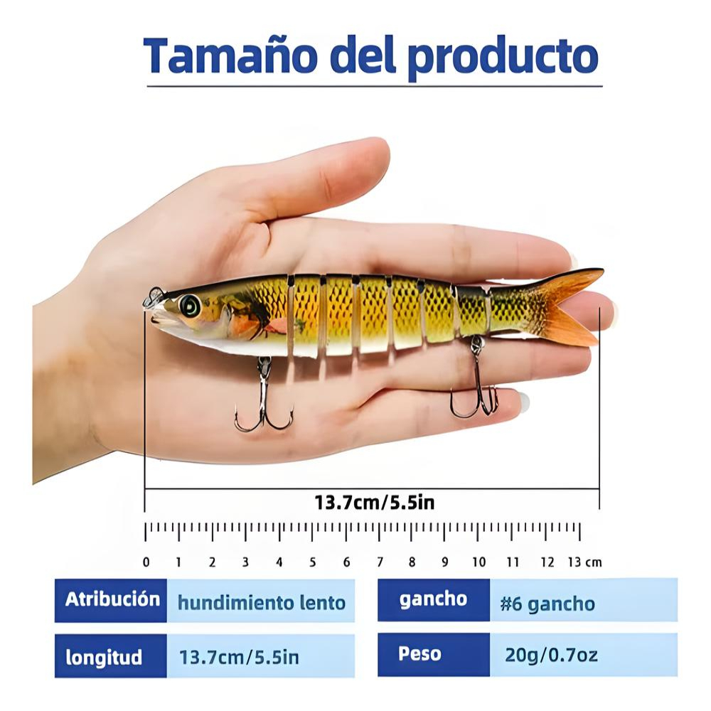 Señuelos De Pesca Kit 3 Accesorios Para Pesca 14cm 9 Segment