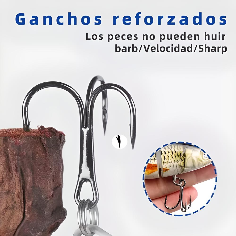 Señuelos De Pesca Kit 3 Accesorios Para Pesca 14cm 9 Segment