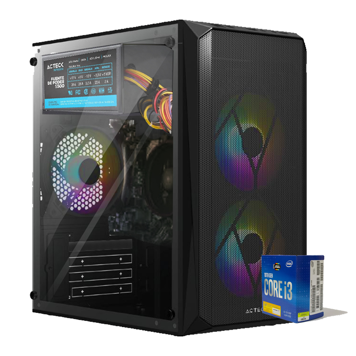 CPU Computadora Armada Core I3, 16gb Ram 960Gb SSD, Gabinete RGB.