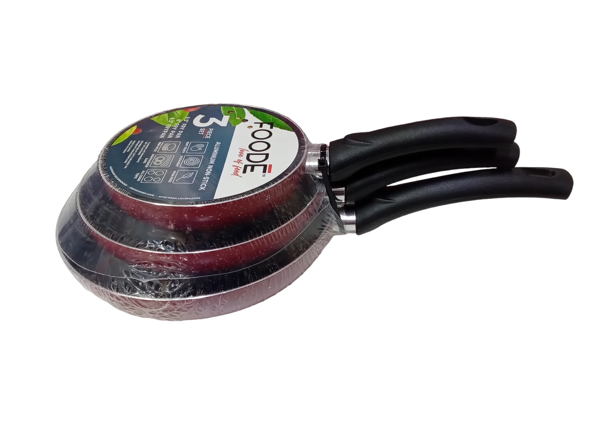 Jgo 3 Sartenes Eco 1.8mm FOODE Rojo