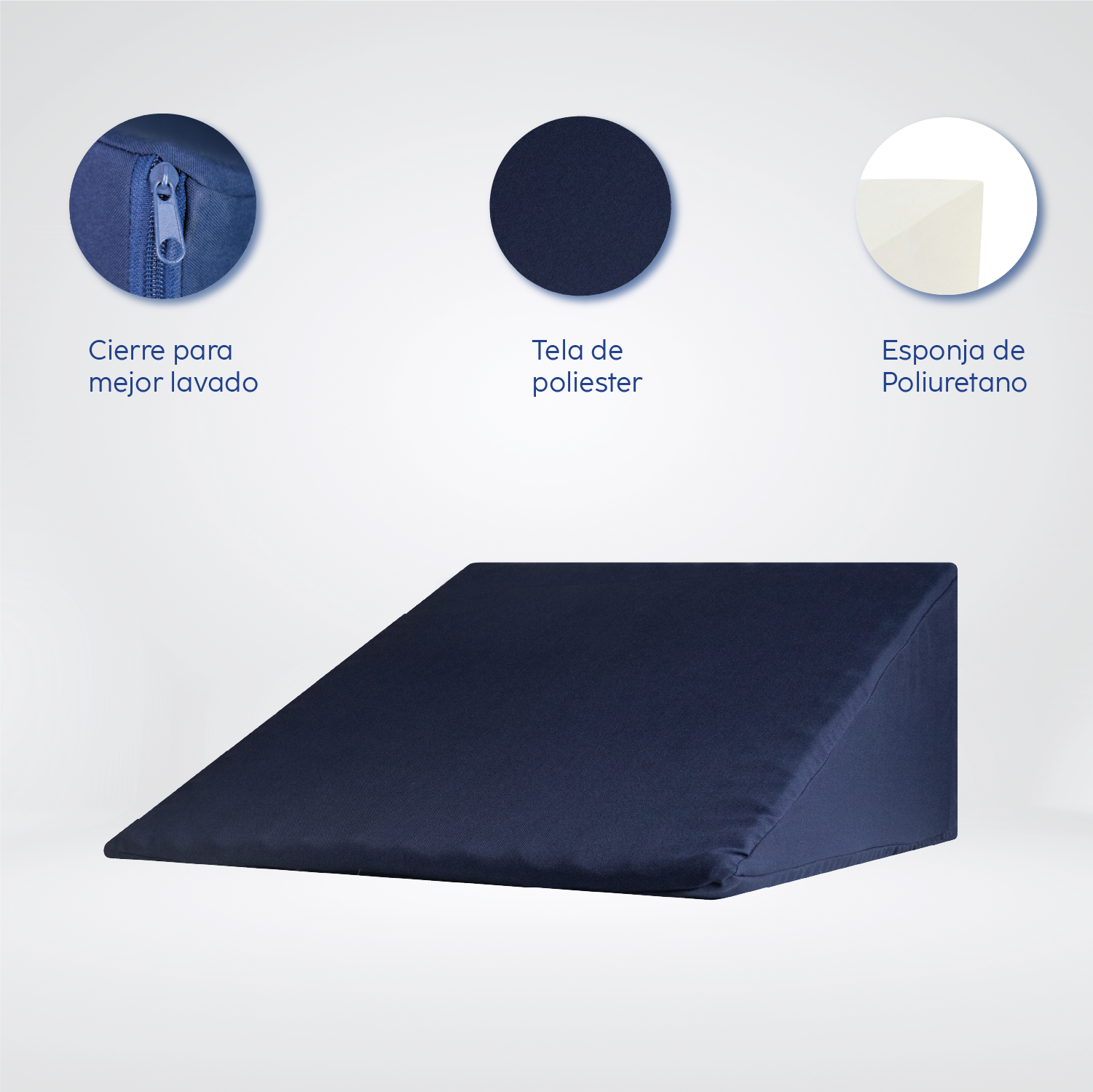 DR JOOHN Almohada de cuña para Cama | Elevación de Pierna, Soporte de Espalda, antirreflujo y antirronquidos (A. Marino)