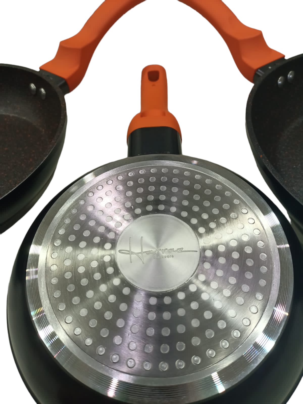 Juego 3 Sartenes Naranja/Negro Harraz