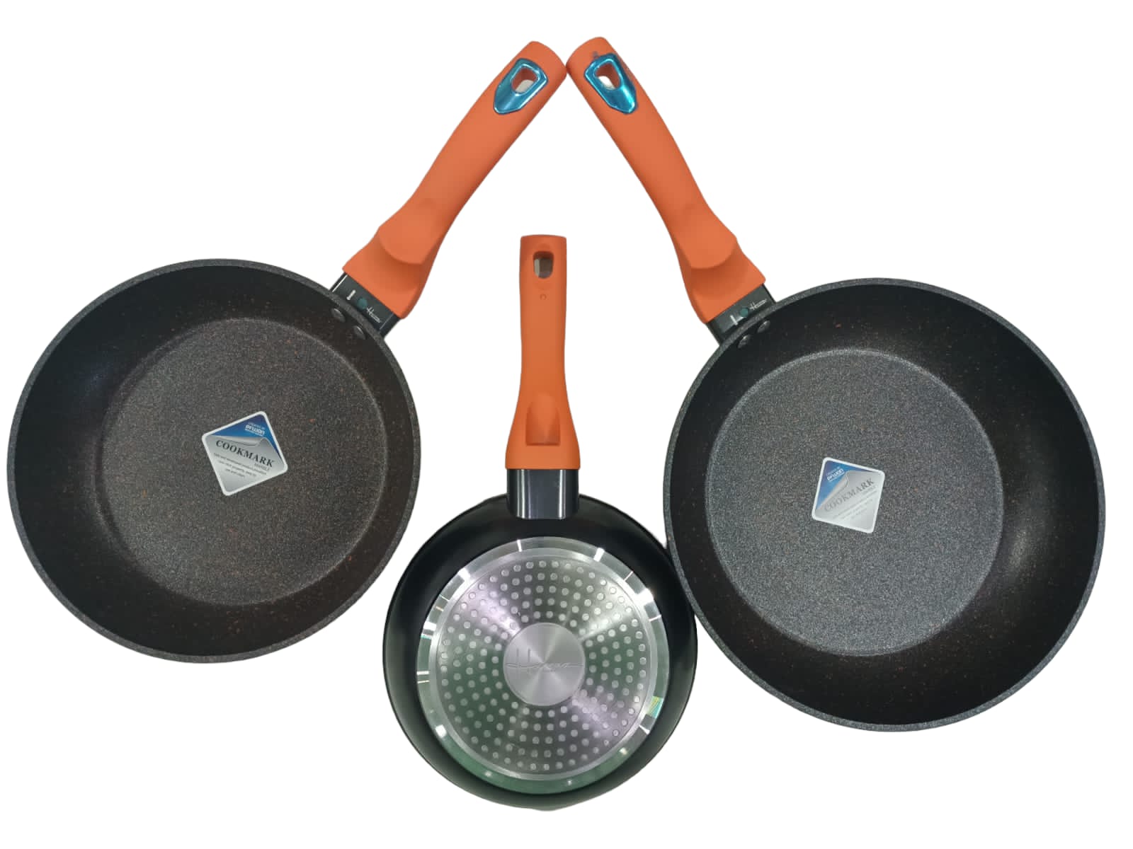 Juego 3 Sartenes Naranja/Negro Harraz