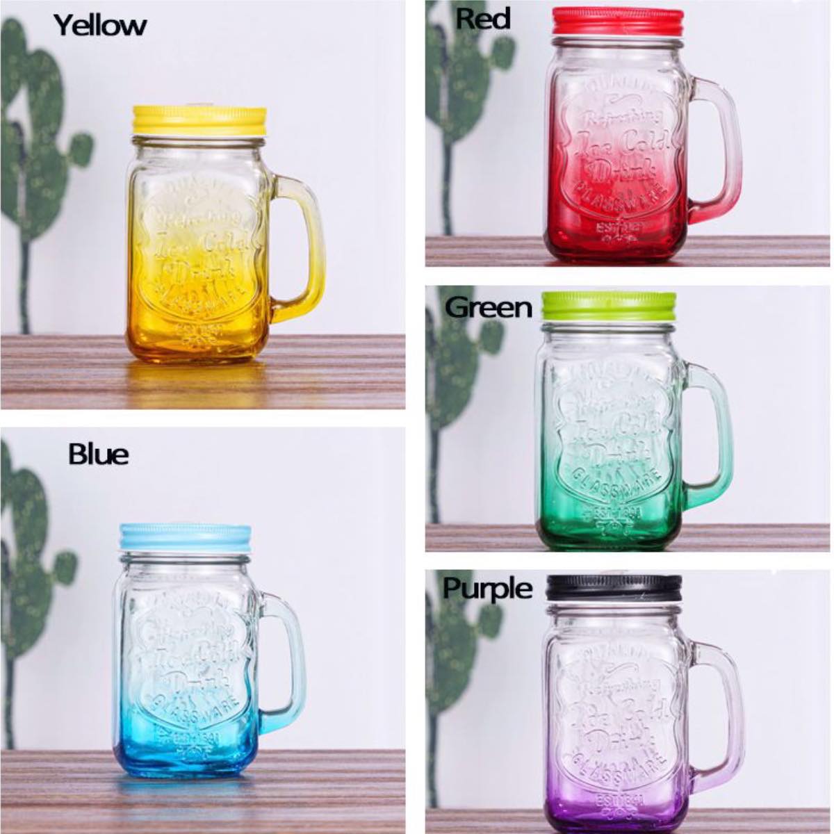 Tarro Frasco Mason Jar Vintage Vidrio Vaso Bicolor 750 Ml