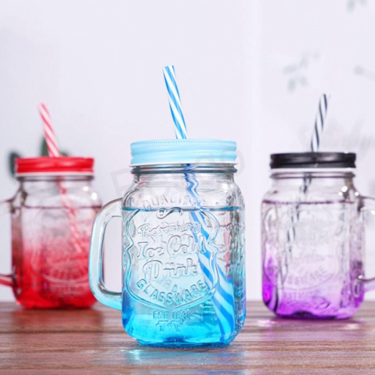 Tarro Frasco Mason Jar Vintage Vidrio Vaso Bicolor 750 Ml