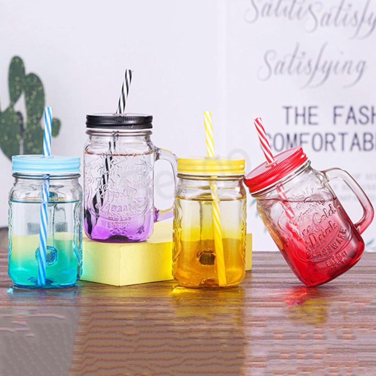 Tarro Frasco Mason Jar Vintage Vidrio Vaso Bicolor 750 Ml
