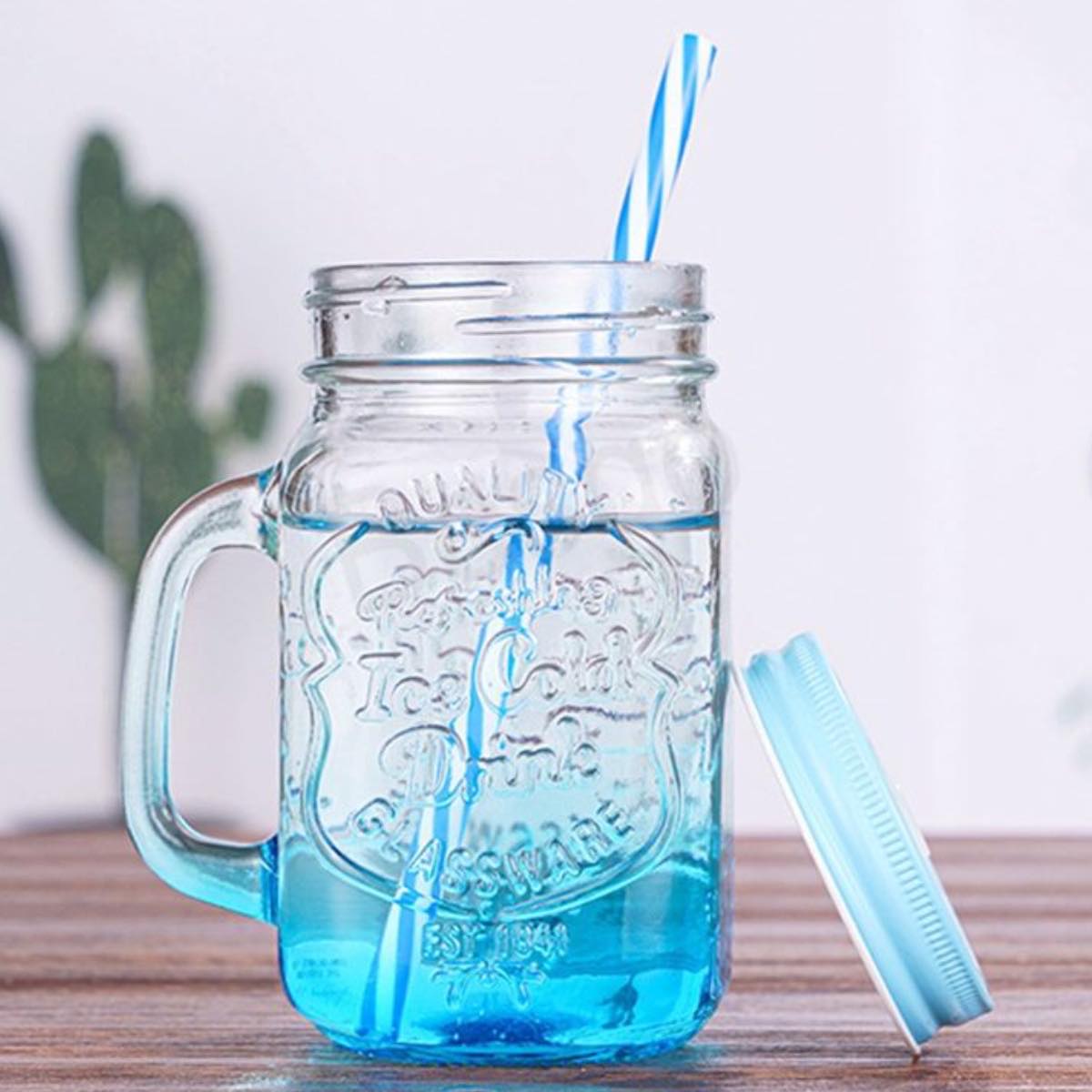 Tarro Frasco Mason Jar Vintage Vidrio Vaso Bicolor 750 Ml