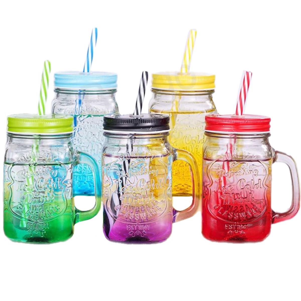 Tarro Frasco Mason Jar Vintage Vidrio Vaso Bicolor 750 Ml