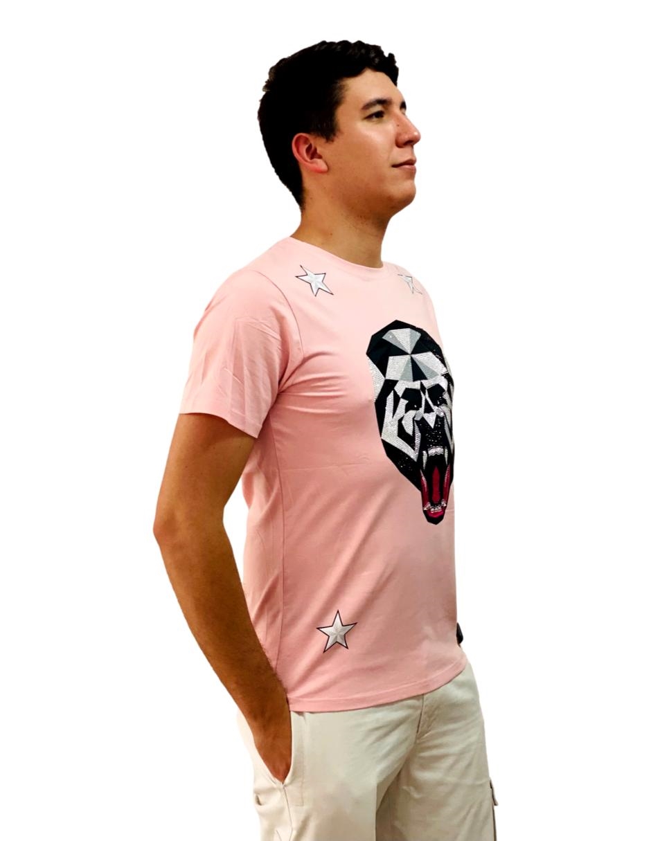 Playera hombre casual piedras moderna  spandex calavera T MODA & PRITEX