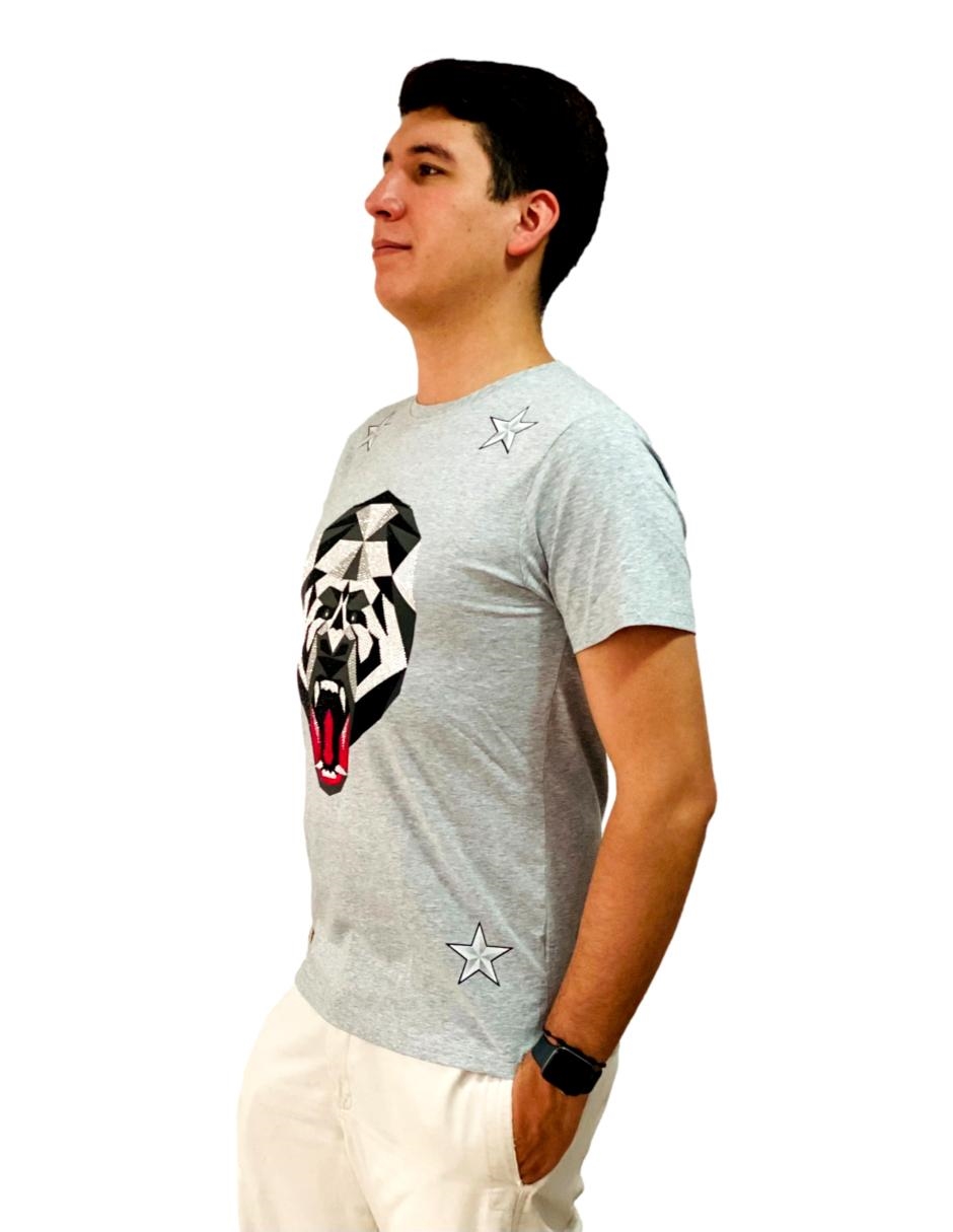 Playera hombre casual piedras moderna  spandex calavera T MODA & PRITEX