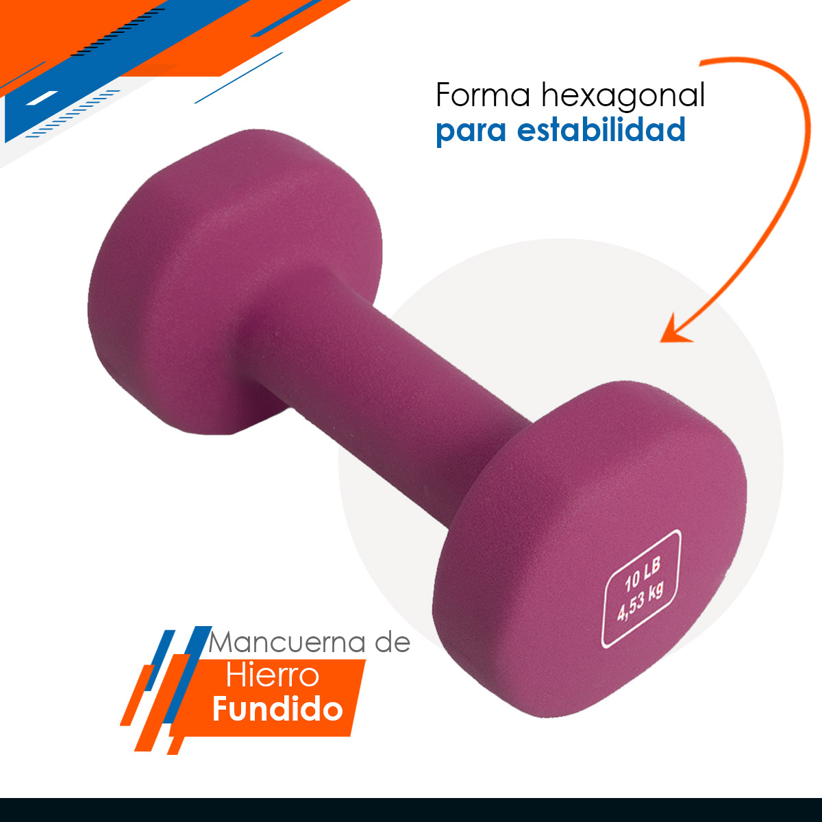 Par De Mancuernas Pesas 10lb Zynergy / Cubierta De Neopreno