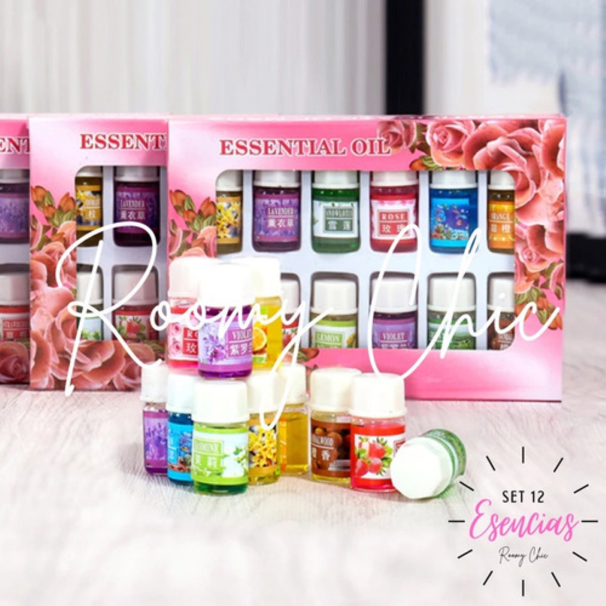 "Kit 12 Esencias Aromáticas Base Agua Lavanda Jazmín Mayoreo Soluble En Agua 12 Aceites Esenciales "