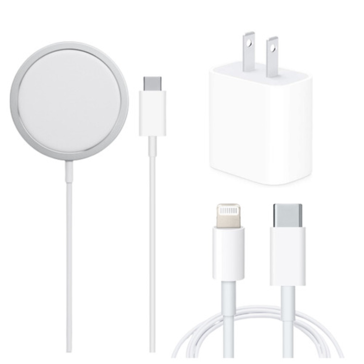 kit magsafe cargador inalambrico cubo 20w cable tipo c para