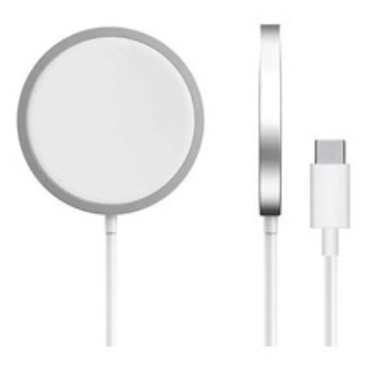 kit magsafe cargador inalambrico + cubo 20w + cable tipo c para iphone carga rapida Blanco