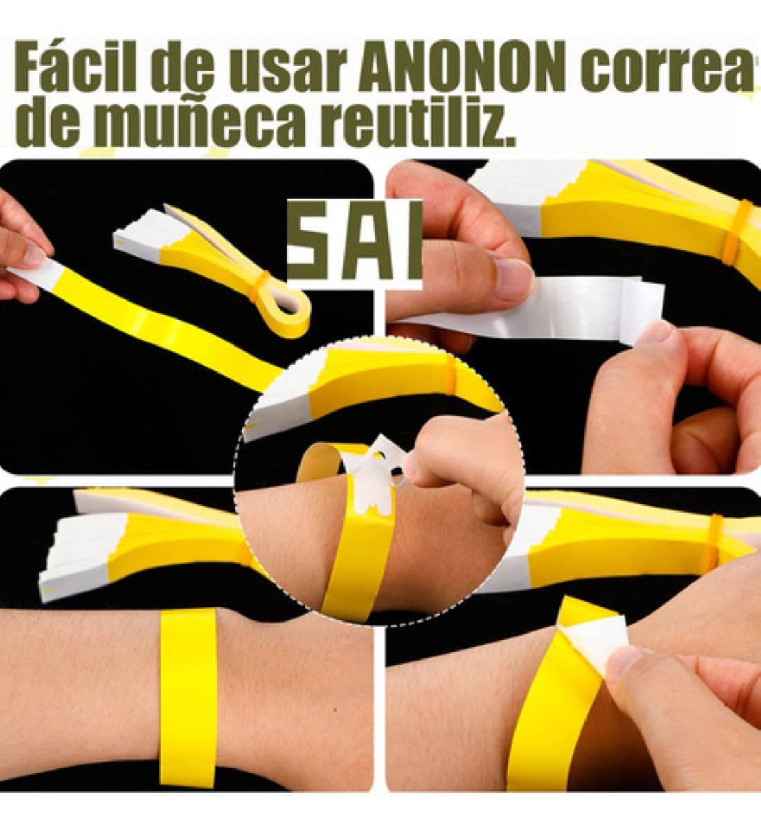 "Pulseras De Papel Pulseras De Identificacion Pulseras 500pcs Amarilla "