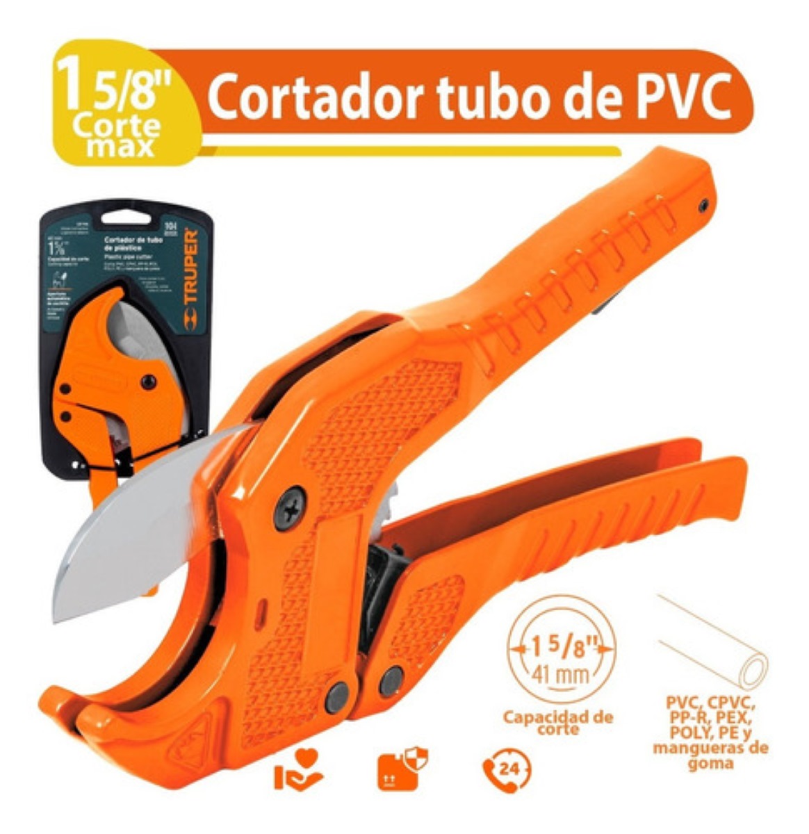 Cortador De Tubo De Plástico Y Manguera Hasta 1 5/8'' (41mm)
