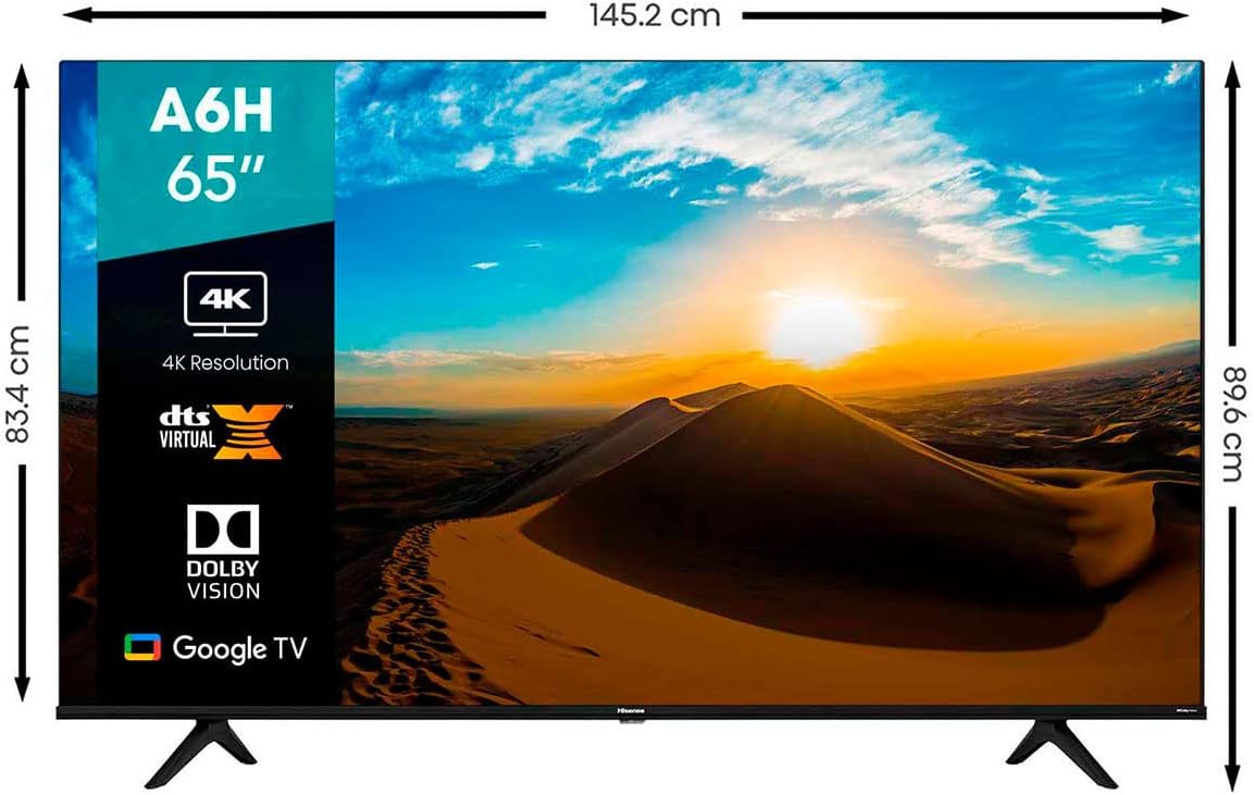 Pantalla Hisense 65" UHD 4K 65A6H Google TV