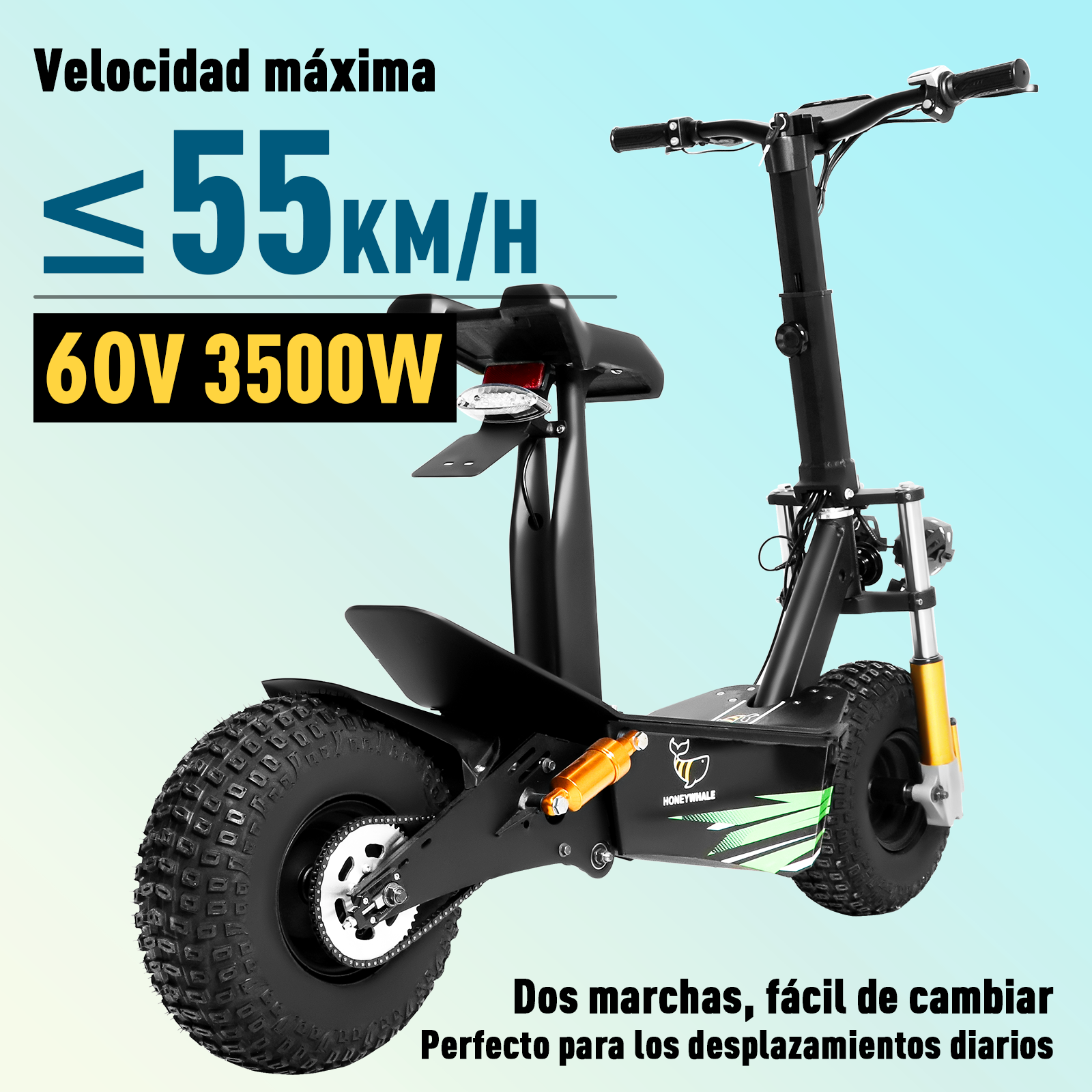 Scooter Eléctrico Honey Whale Discoverer Negro