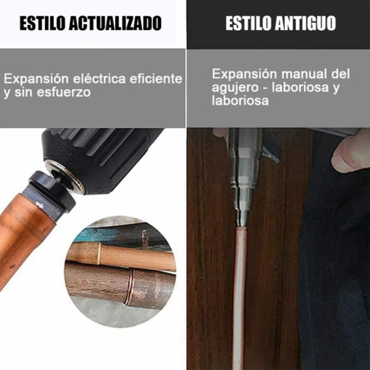 6pcs Expansor Para Tubo Cobre Perforación Taladro Eléctrico Negro