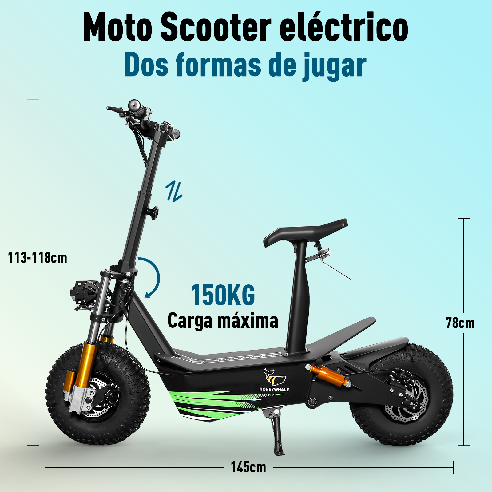 Scooter Eléctrico Honey Whale Discoverer Negro