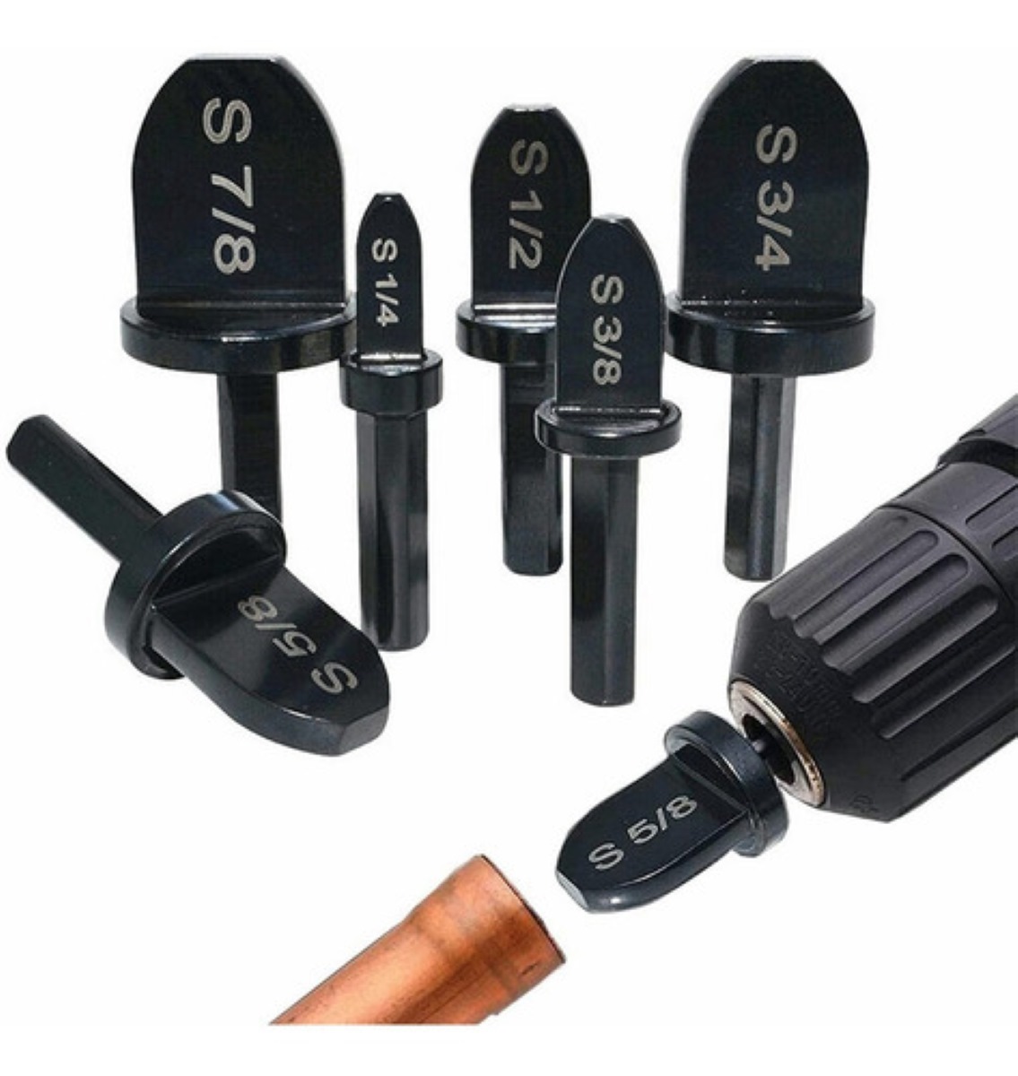 6pcs Expansor Para Tubo Cobre Perforación Taladro Eléctrico Negro