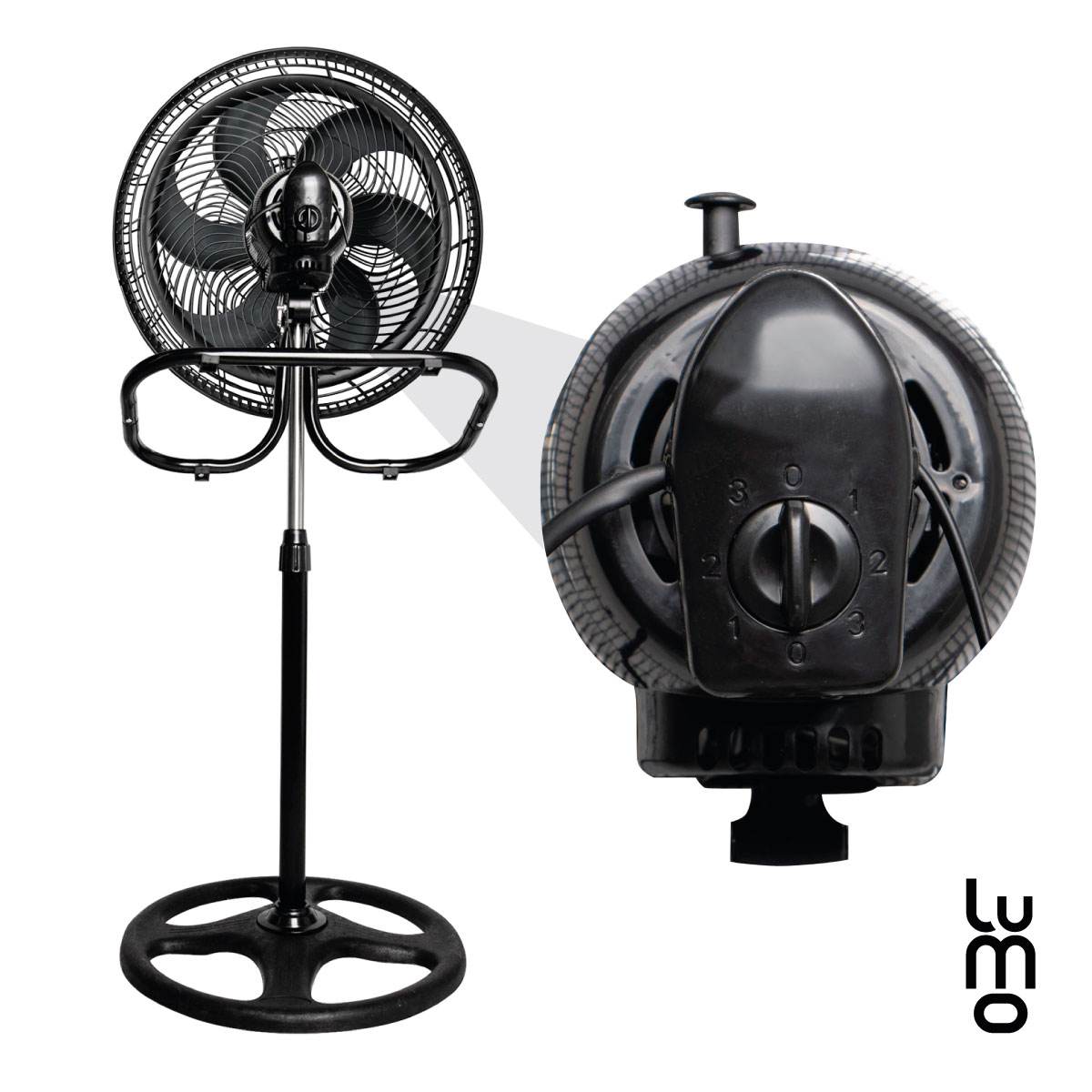 Ventilador 3 En 1 Pedestal, Piso Y Pared 3 Aspas 18 Pulgadas.